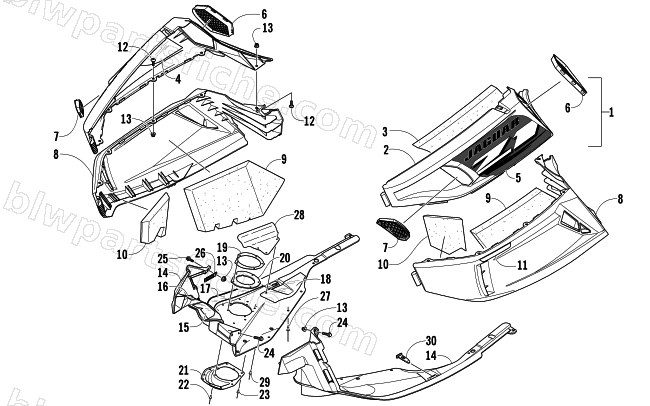 SKID PLATE AND SIDE PANEL ASSEMBLY diagram