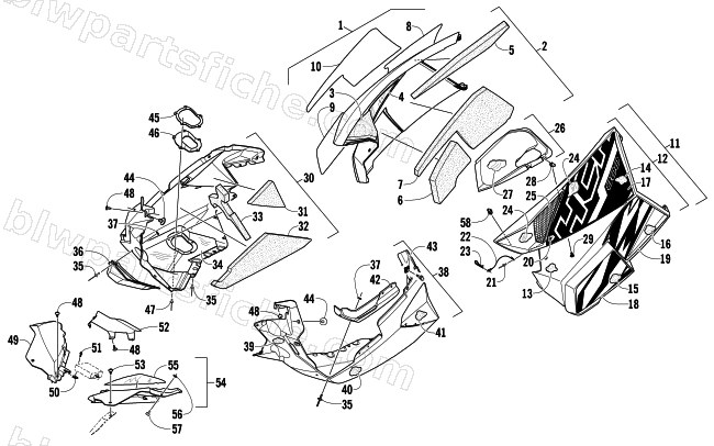 SKID PLATE AND SIDE PANEL ASSEMBLY diagram