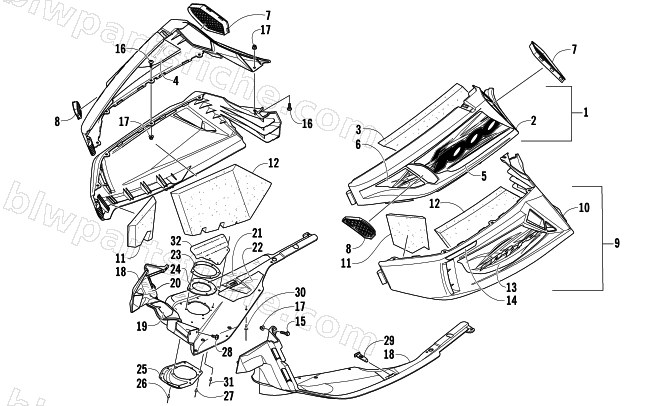 SKID PLATE AND SIDE PANEL ASSEMBLY diagram