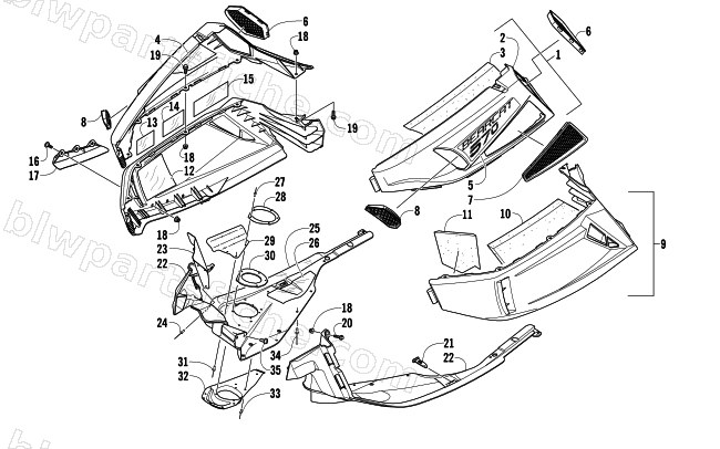 SKID PLATE AND SIDE PANEL ASSEMBLY diagram