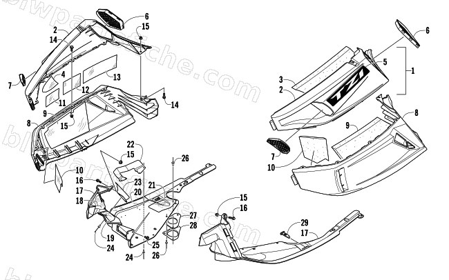 SKID PLATE AND SIDE PANEL ASSEMBLY diagram