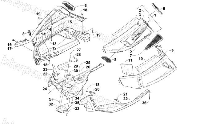 SKID PLATE AND SIDE PANEL ASSEMBLY diagram