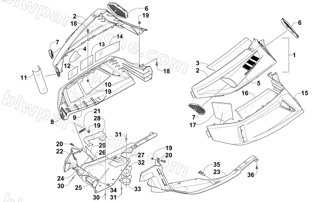 SKID PLATE AND SIDE PANEL ASSEMBLY diagram