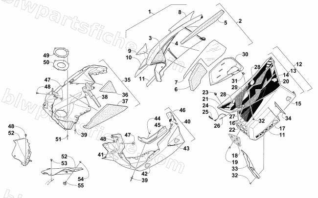 SKID PLATE AND SIDE PANEL ASSEMBLY diagram