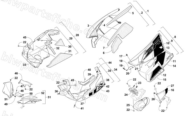 SKID PLATE AND SIDE PANEL ASSEMBLY diagram
