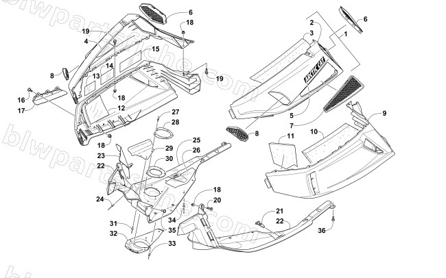 SKID PLATE AND SIDE PANEL ASSEMBLY diagram