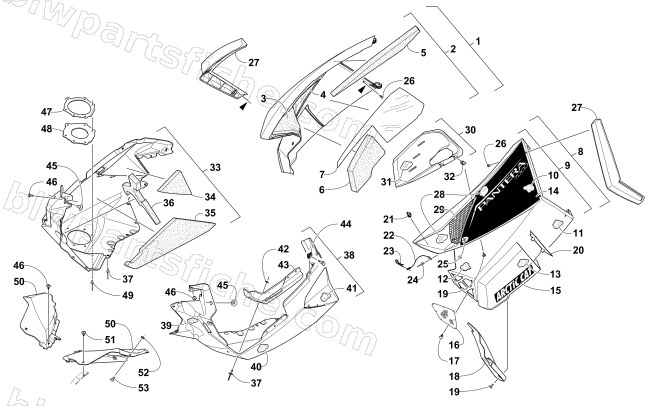 SKID PLATE AND SIDE PANEL ASSEMBLY diagram
