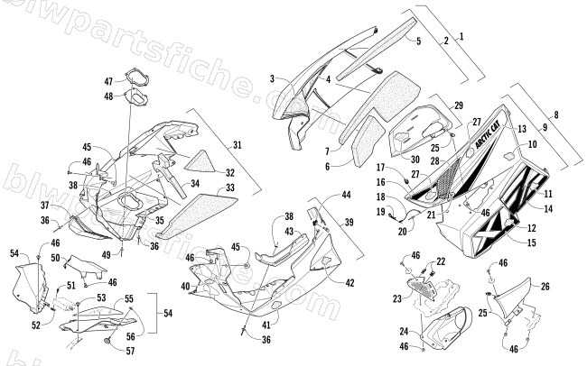 SKID PLATE AND SIDE PANEL ASSEMBLY diagram