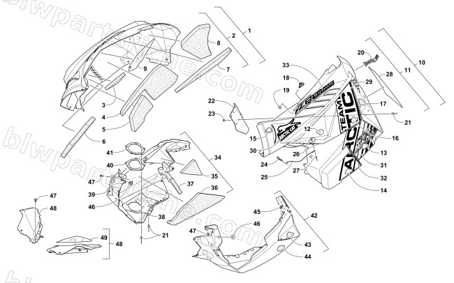 SKID PLATE AND SIDE PANEL ASSEMBLY diagram
