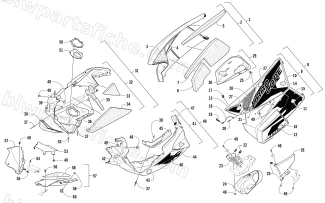 SKID PLATE AND SIDE PANEL ASSEMBLY diagram