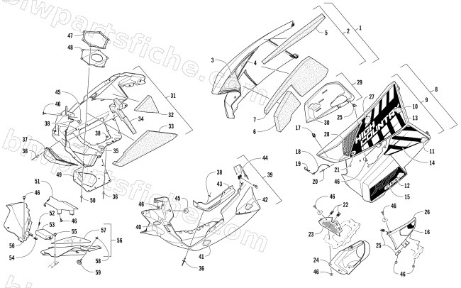 SKID PLATE AND SIDE PANEL ASSEMBLY diagram