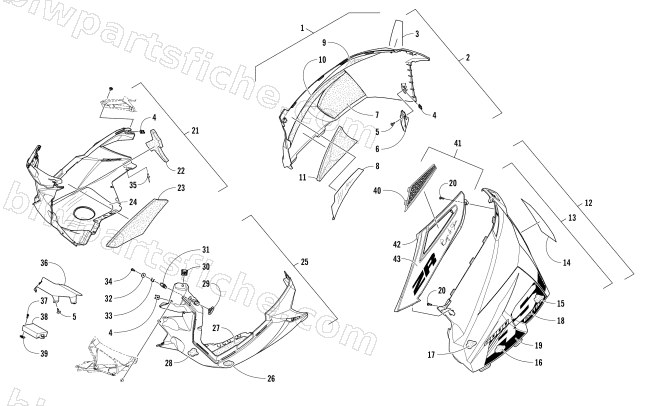 SKID PLATE AND SIDE PANEL ASSEMBLY diagram