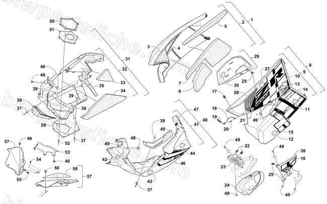 SKID PLATE AND SIDE PANEL ASSEMBLY diagram