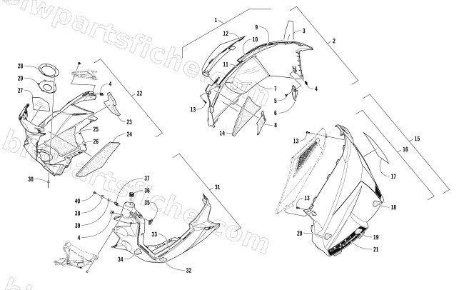 SKID PLATE AND SIDE PANEL ASSEMBLY diagram