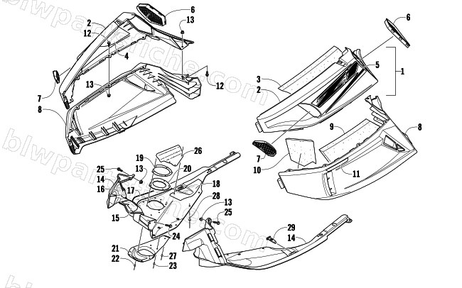 SKID PLATE AND SIDE PANEL ASSEMBLY diagram