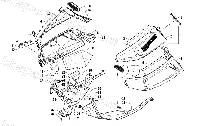 SKID PLATE AND SIDE PANEL ASSEMBLY diagram