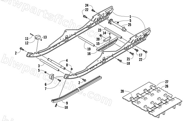 SLIDE RAIL AND TRACK ASSEMBLY diagram