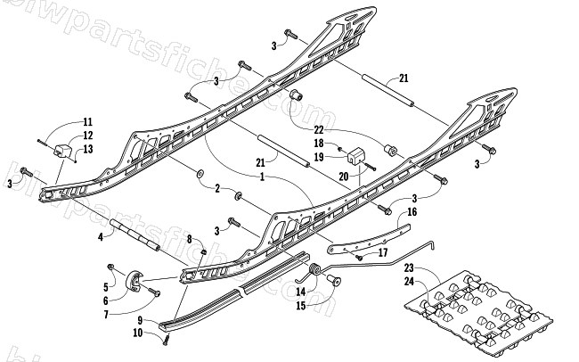 SLIDE RAIL AND TRACK ASSEMBLY diagram
