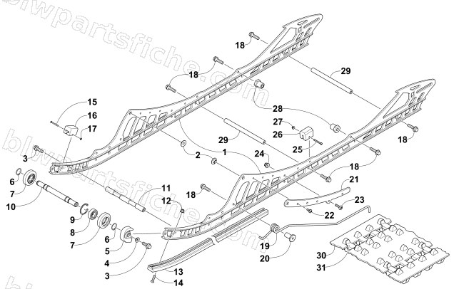 SLIDE RAIL AND TRACK ASSEMBLY diagram
