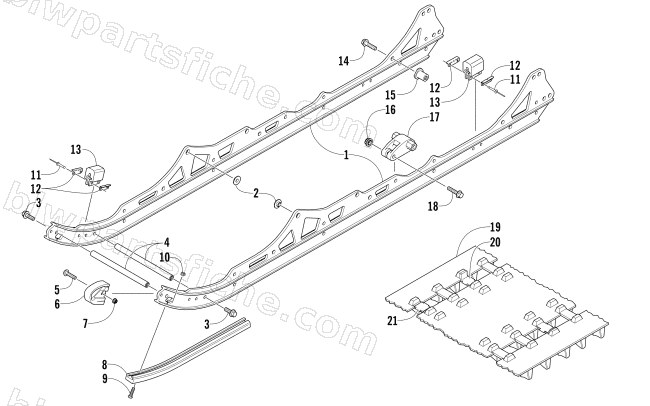 SLIDE RAIL AND TRACK ASSEMBLY diagram