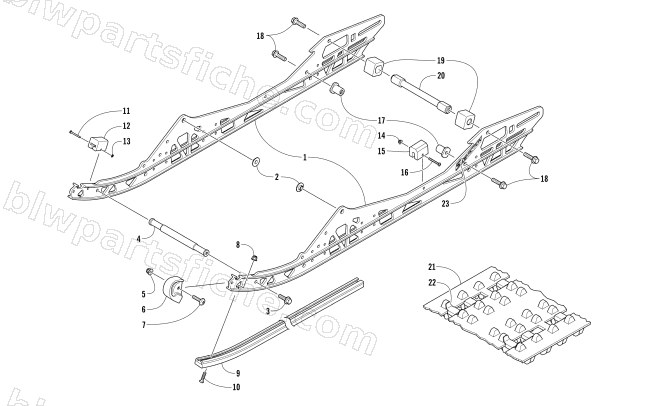 SLIDE RAIL AND TRACK ASSEMBLY diagram