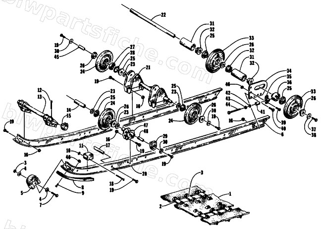 SLIDE RAIL AND TRACK ASSEMBLY diagram