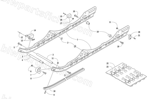 SLIDE RAIL AND TRACK ASSEMBLY diagram