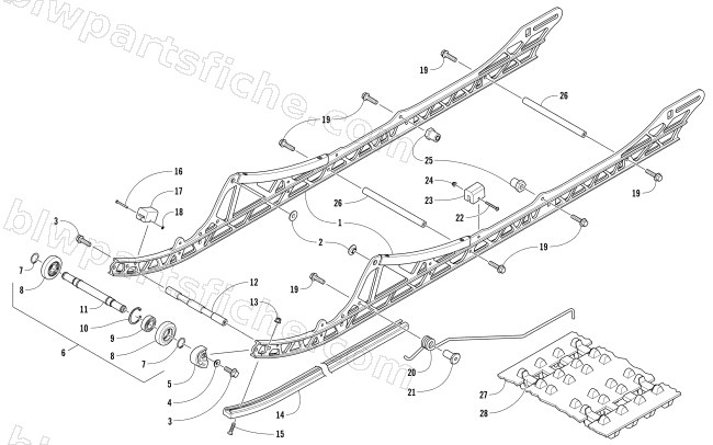 SLIDE RAIL AND TRACK ASSEMBLY diagram
