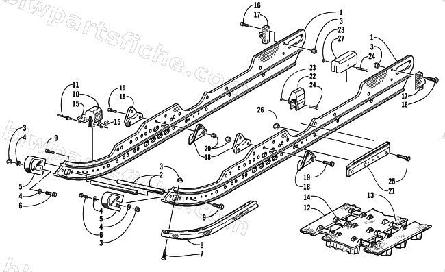 SLIDE RAIL AND TRACK ASSEMBLY diagram