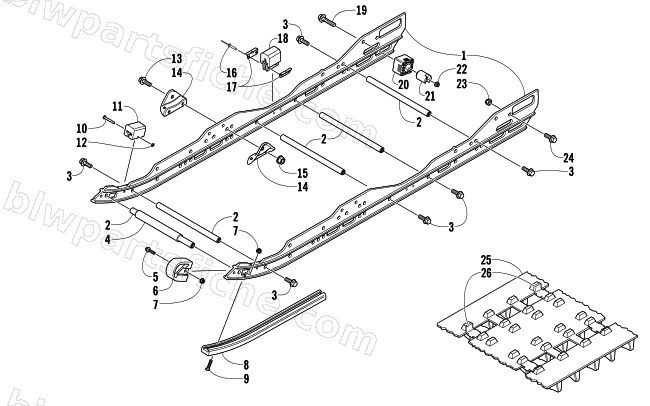 SLIDE RAIL AND TRACK ASSEMBLY diagram