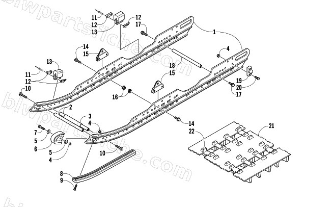 SLIDE RAIL AND TRACK ASSEMBLY diagram
