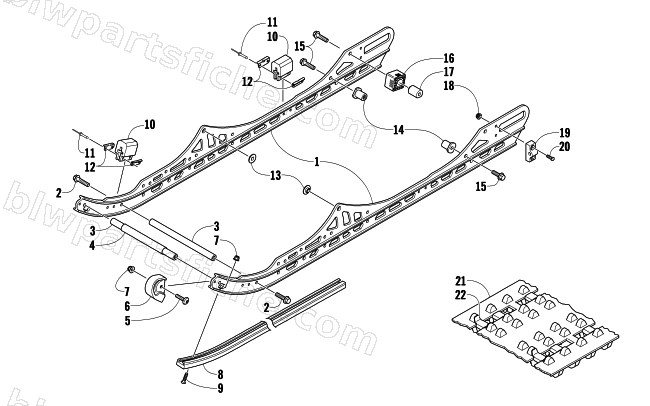 SLIDE RAIL AND TRACK ASSEMBLY diagram