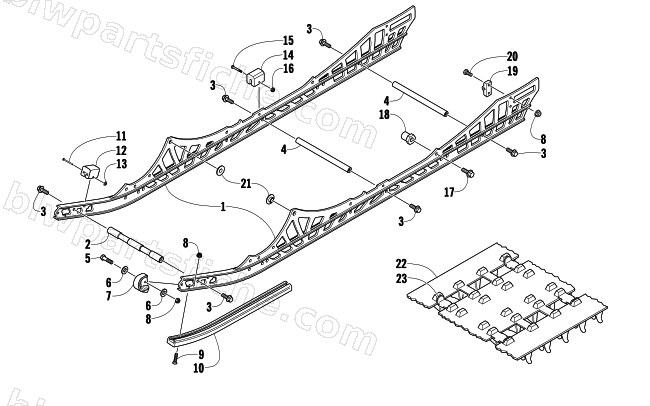 SLIDE RAIL AND TRACK ASSEMBLY diagram
