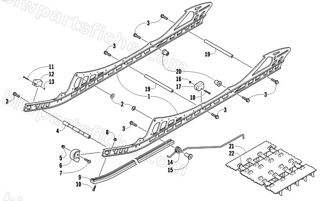 SLIDE RAIL AND TRACK ASSEMBLY diagram