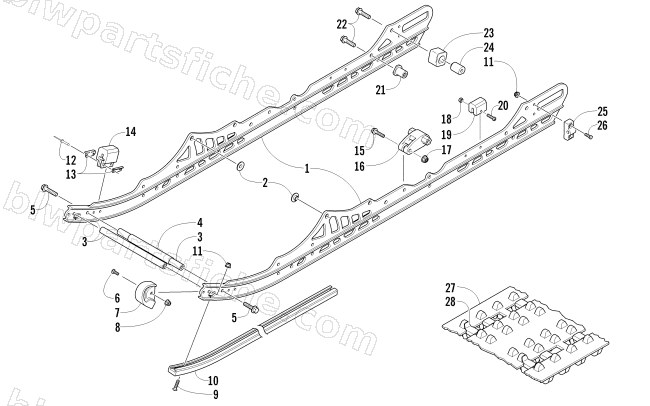 SLIDE RAIL AND TRACK ASSEMBLY diagram