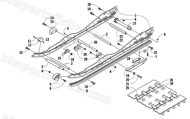 SLIDE RAILS AND TRACK ASSEMBLY diagram