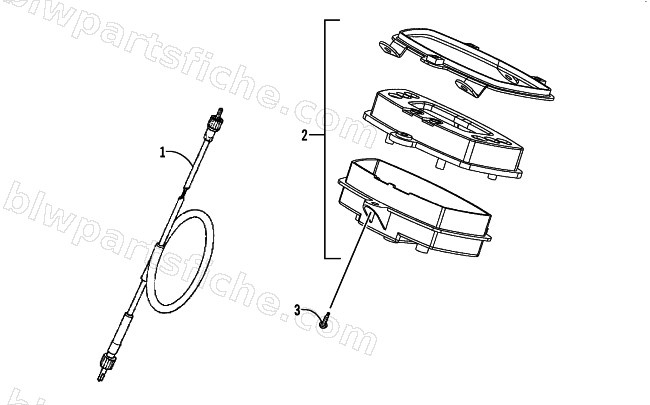 SPEEDOMETER AND CABLE ASSEMBLY diagram