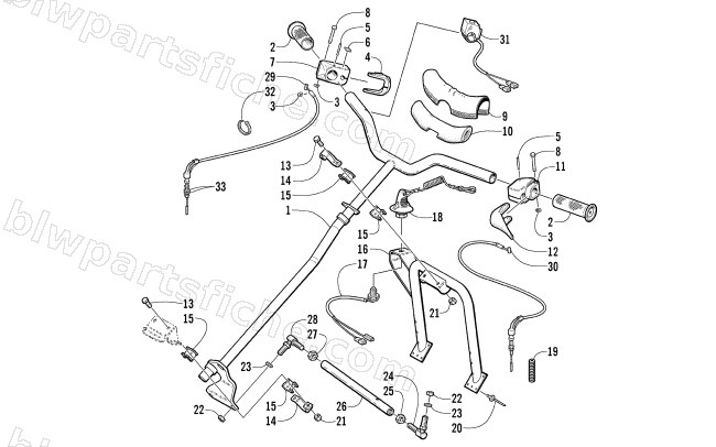 STEERING POST AND TIE ROD ASSEMBLY diagram