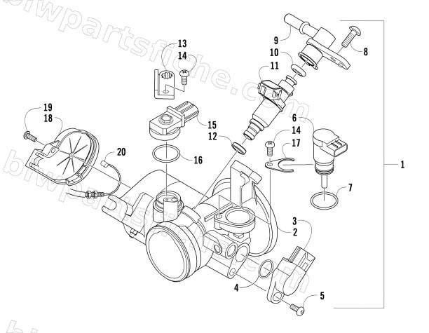 THROTTLE BODY ASSEMBLY diagram