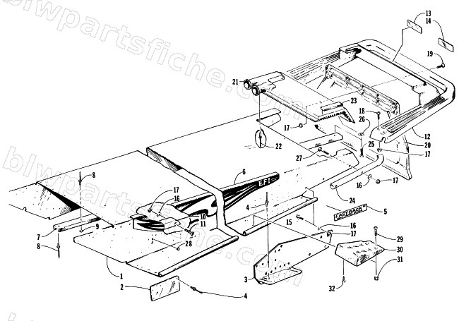 TUNNEL AND REAR BUMPER ASSEMBLY diagram