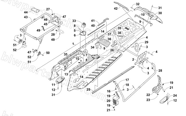 TUNNEL AND REAR RACK ASSEMBLY diagram