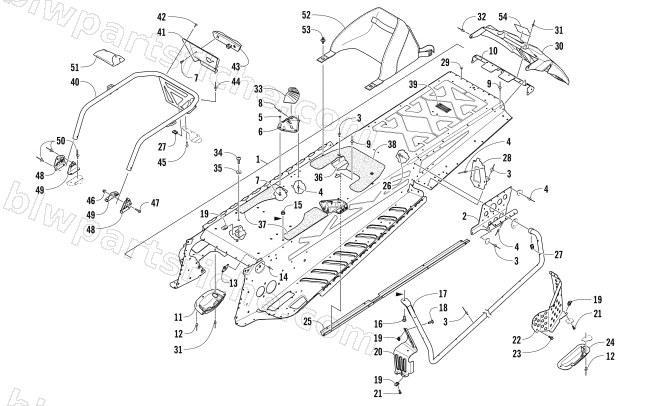 TUNNEL AND REAR RACK ASSEMBLY diagram