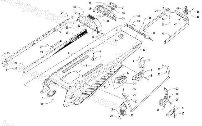 TUNNEL AND REAR RACK ASSEMBLY diagram