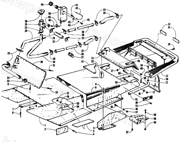 TUNNEL, COOLING, AND REAR BUMPER diagram