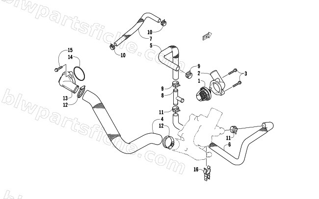 WATER HOSE ASSEMBLY diagram