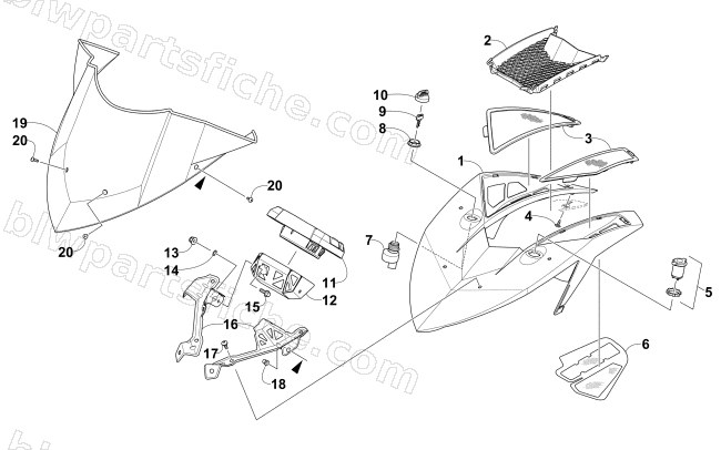WINDSHIELD AND INSTRUMENTS ASSEMBLIES diagram