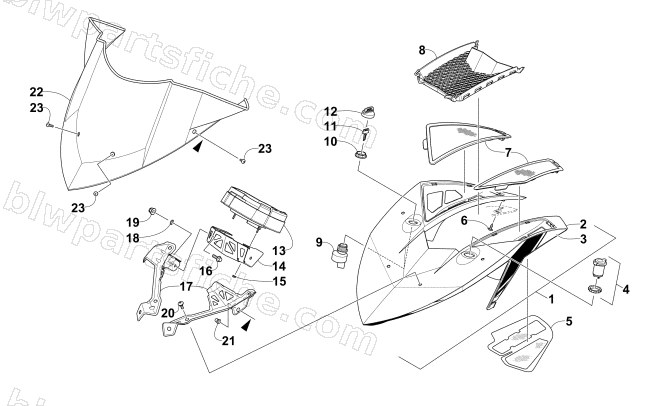 WINDSHIELD AND INSTRUMENTS ASSEMBLIES diagram