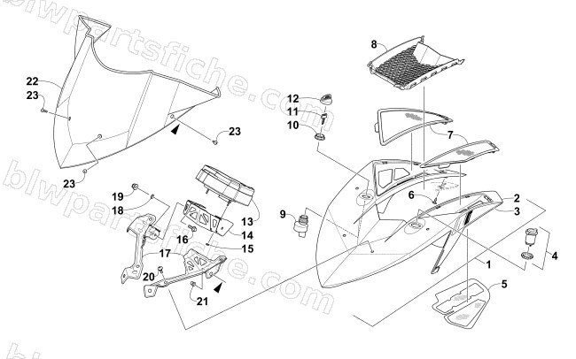 WINDSHIELD AND INSTRUMENTS ASSEMBLIES diagram