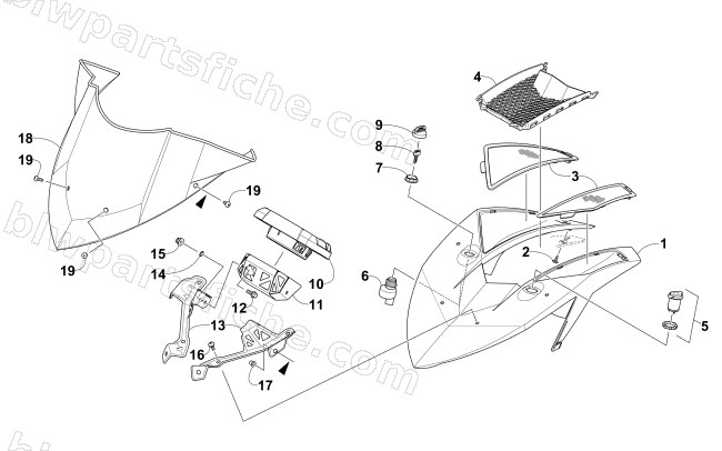 WINDSHIELD AND INSTRUMENTS ASSEMBLIES diagram