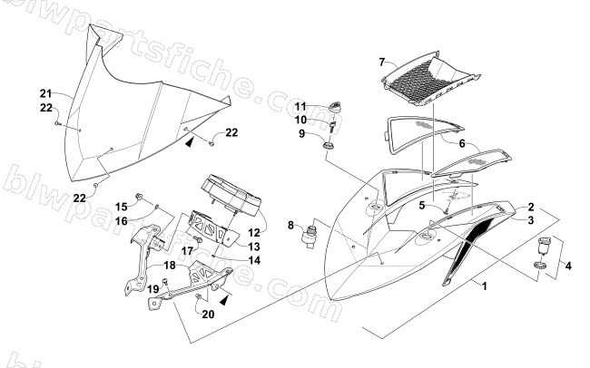 WINDSHIELD AND INSTRUMENTS ASSEMBLIES diagram